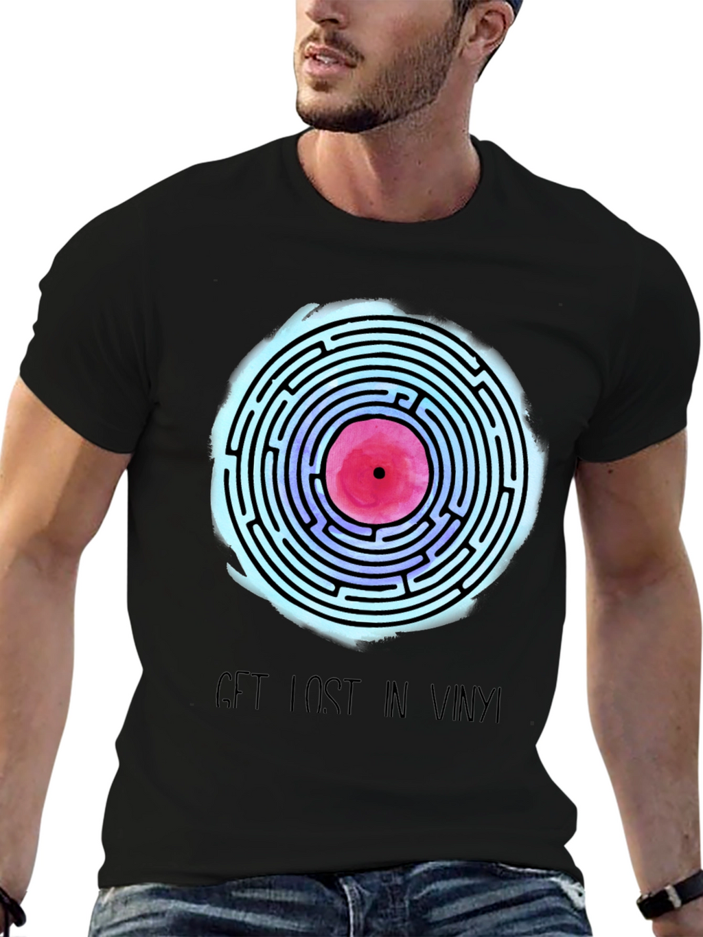 Vinyl Maze Tee - Get Lost in Music