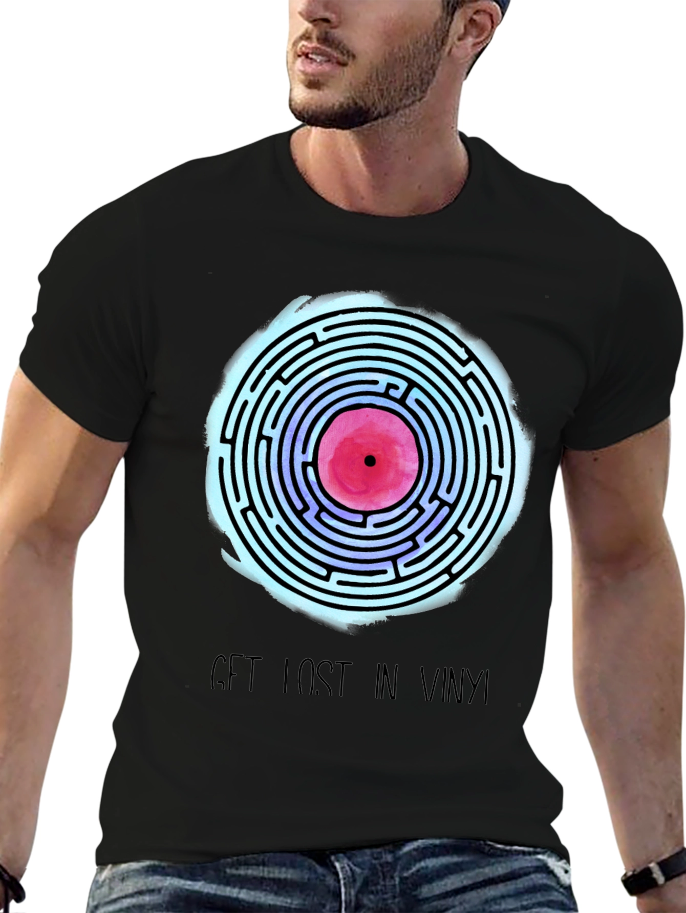 Vinyl Maze Tee - Get Lost in Music