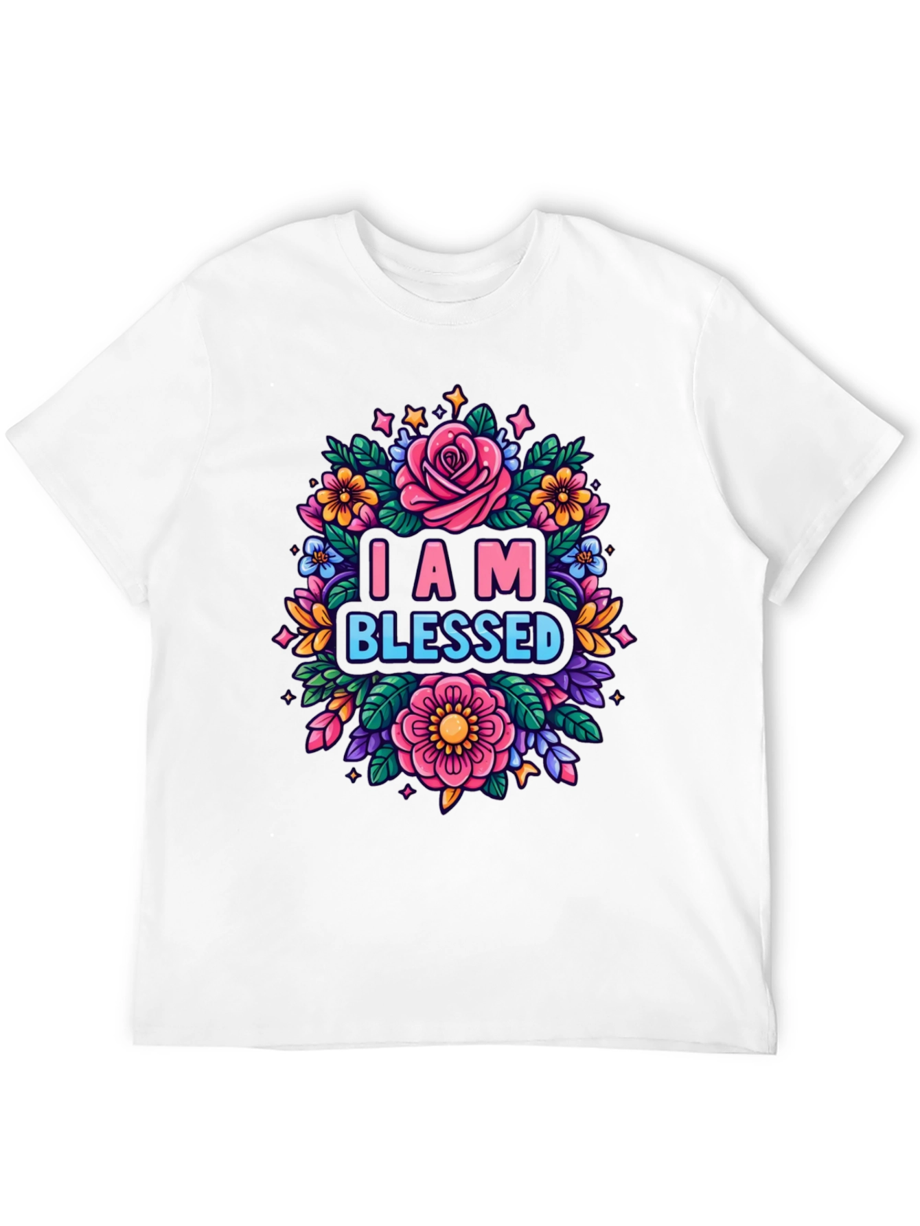 I AM BLESSED Floral Graphic T-Shirt
