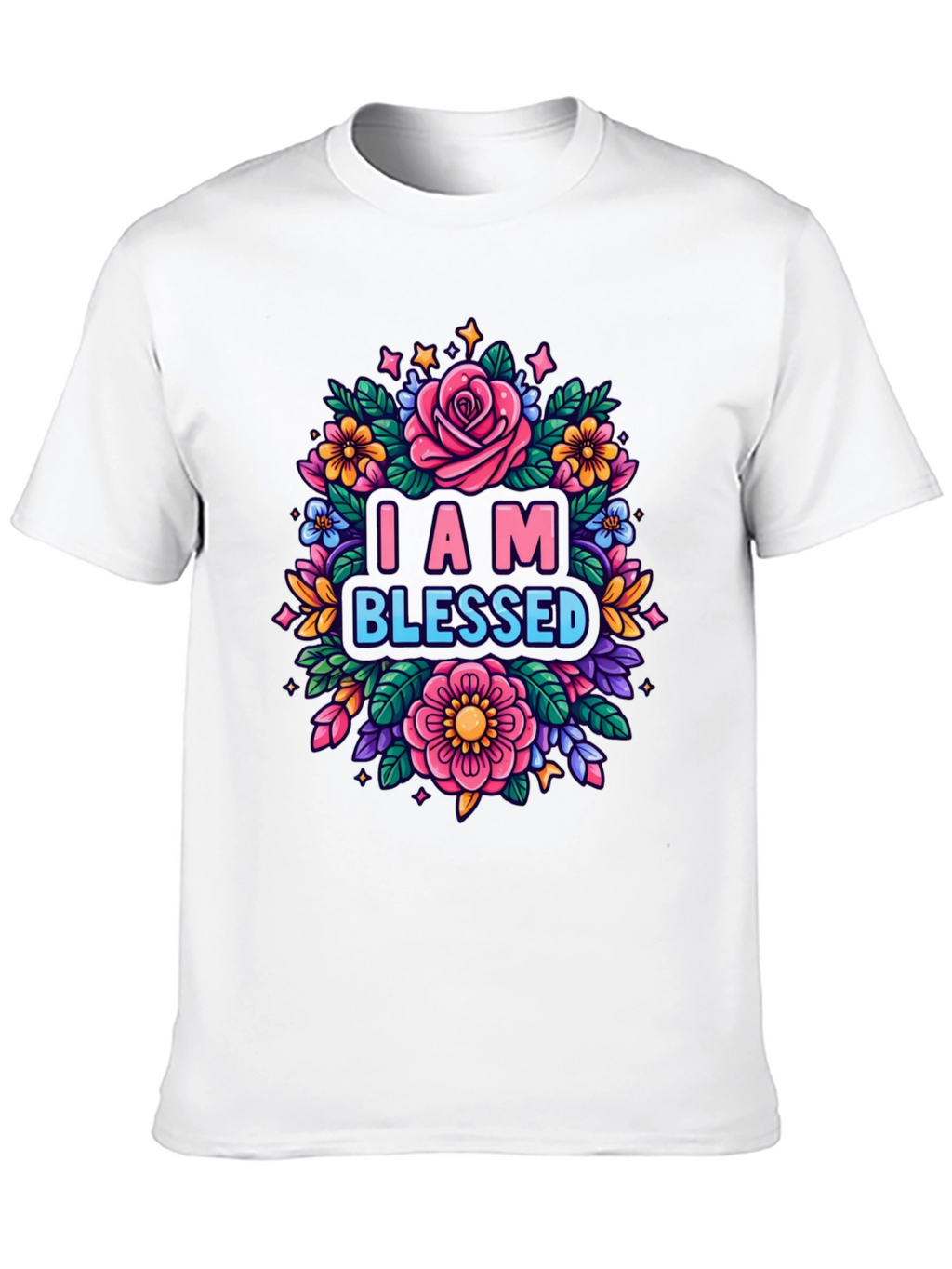 I AM BLESSED Floral Graphic T-Shirt