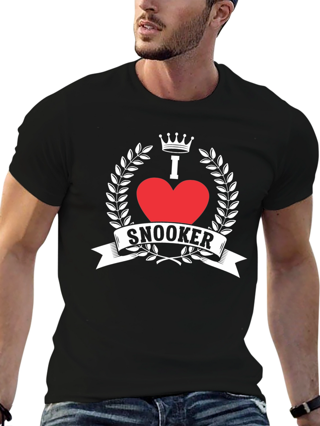 I Love Snooker Graphic Tee - Black