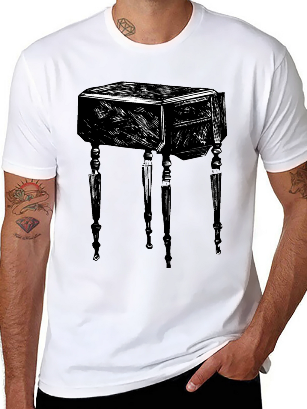 Abstract Table Graphic Black T-Shirt