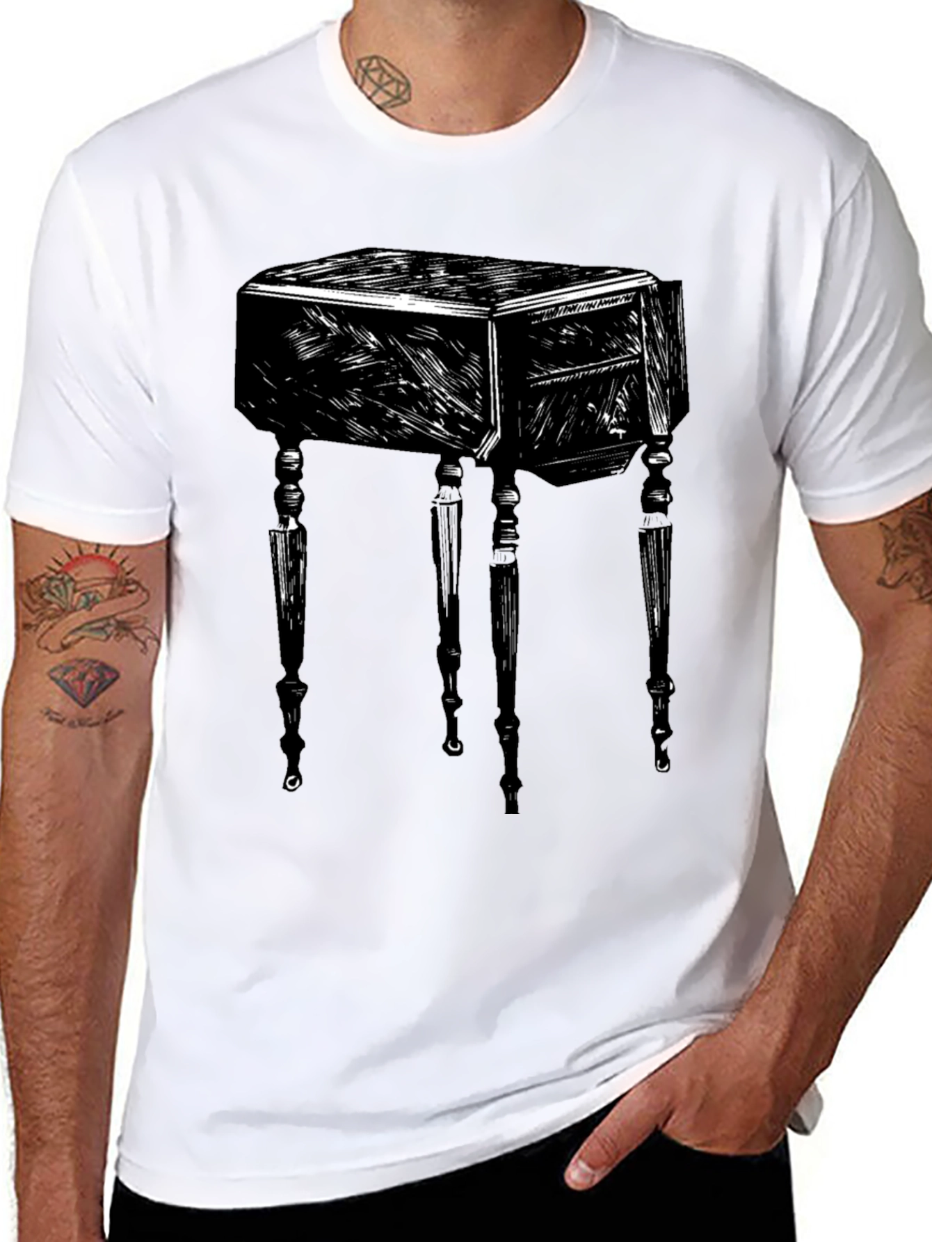 Abstract Table Graphic Black T-Shirt
