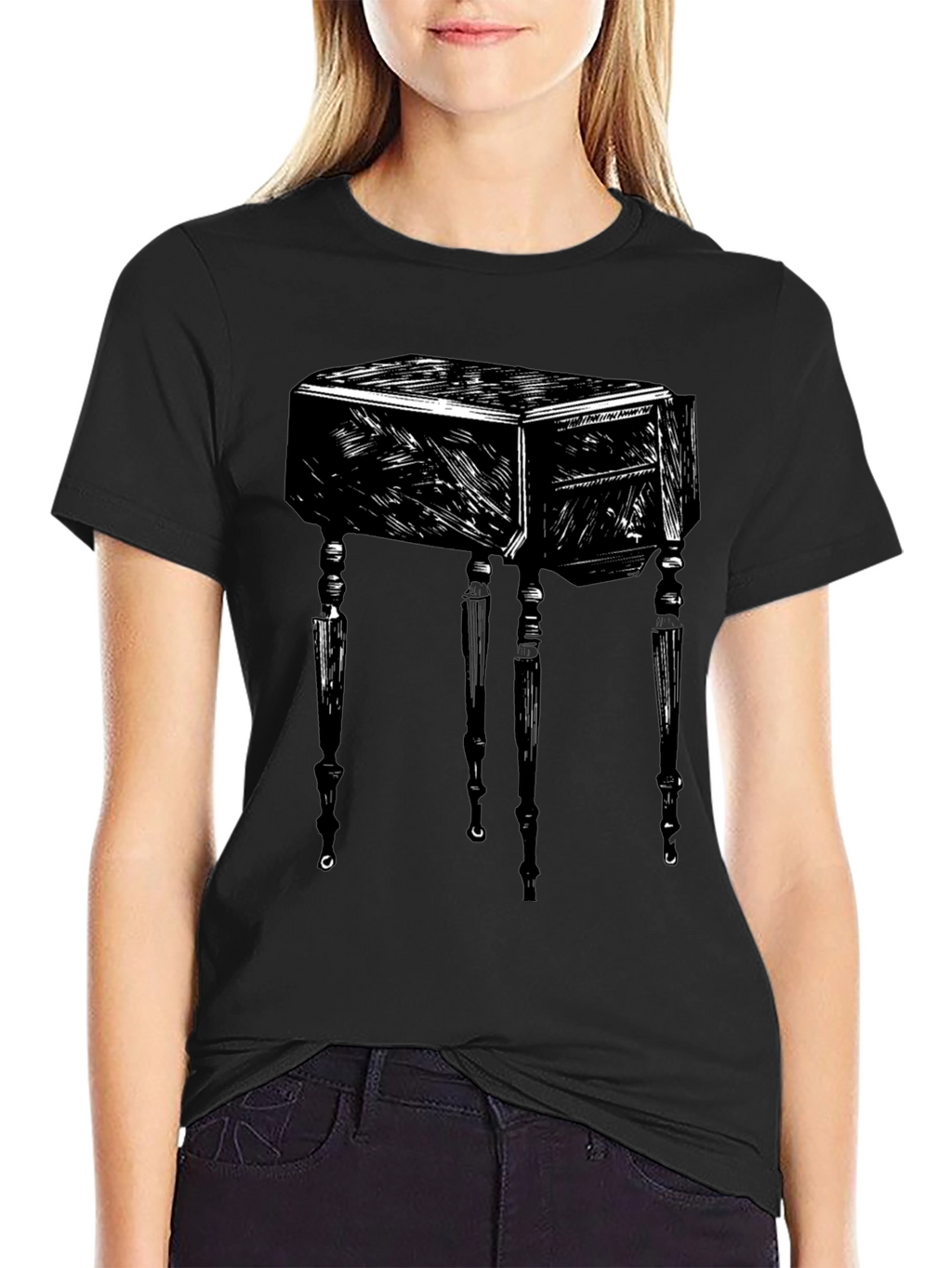 Abstract Table Graphic Black T-Shirt