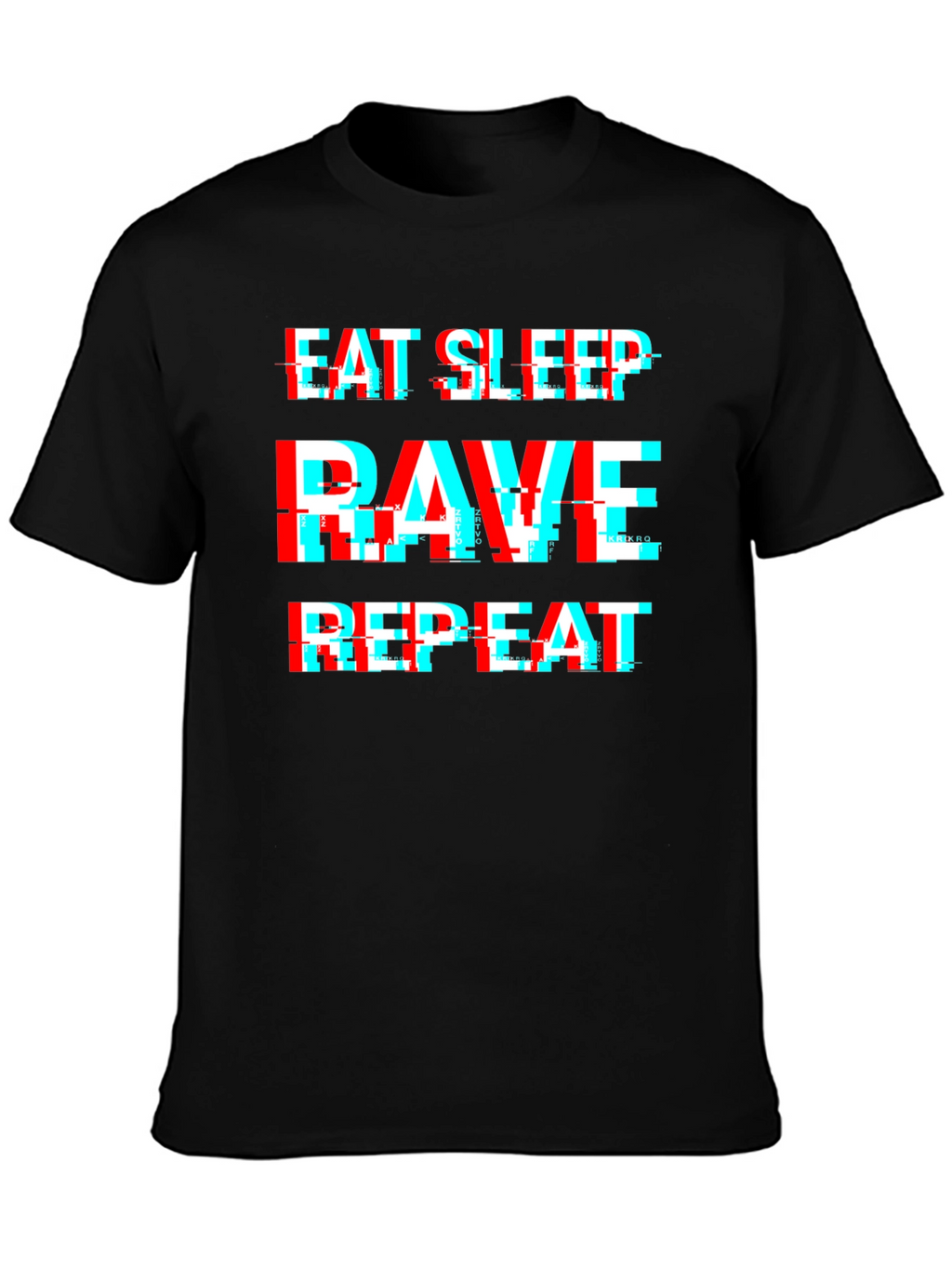 Eat Sleep Rave Repeat Glitch Tee