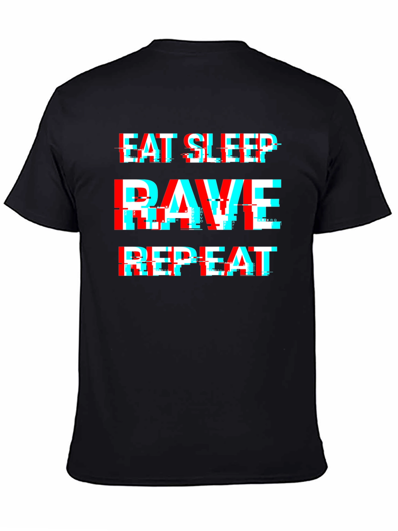 Eat Sleep Rave Repeat Glitch Tee
