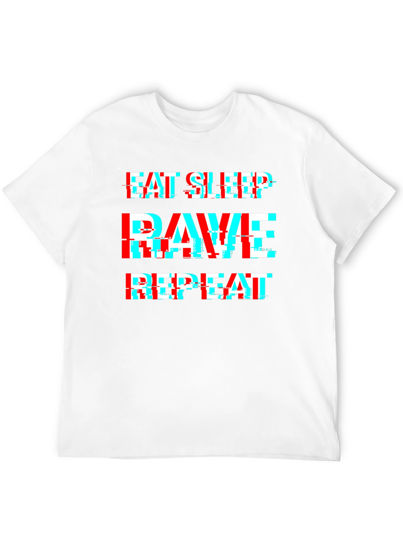 Eat Sleep Rave Repeat Glitch Tee
