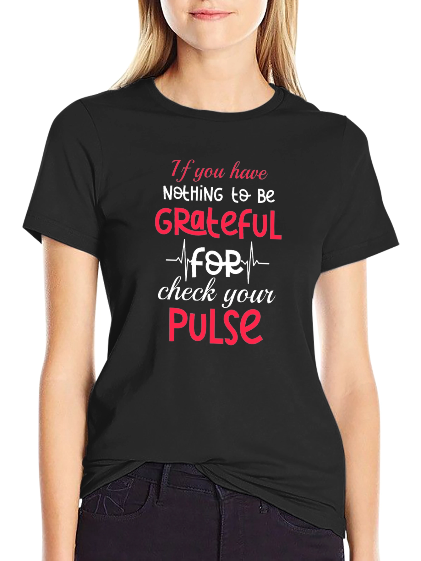 Grateful Pulse T-Shirt - Black Cotton Blend