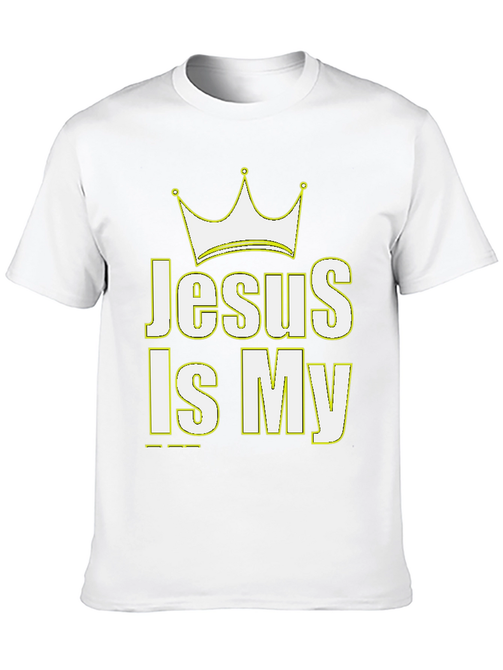 Jesus Is My King Crown Graphic Black T-Shirt
