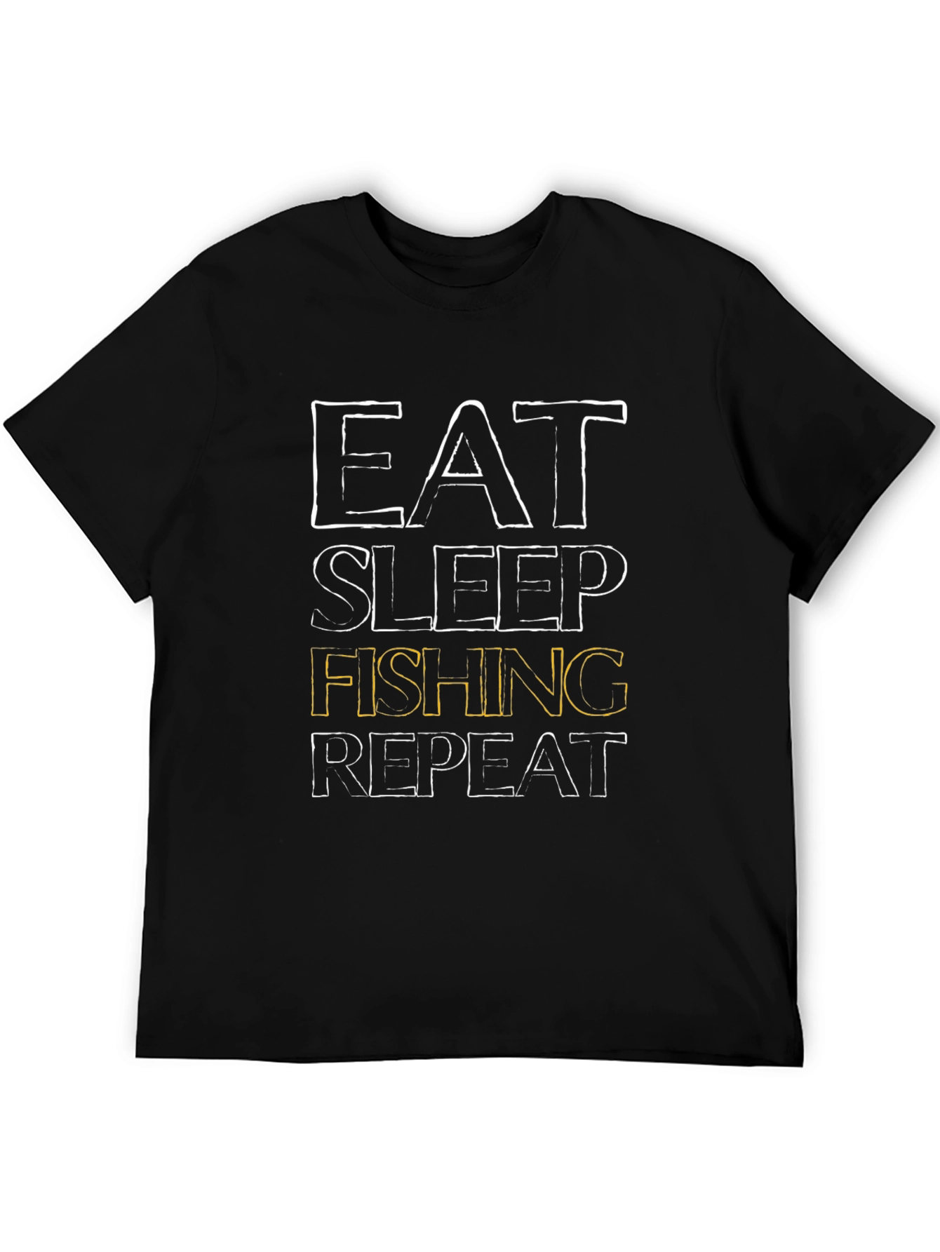 Eat Sleep Fishing Repeat Mens Black T-Shirt