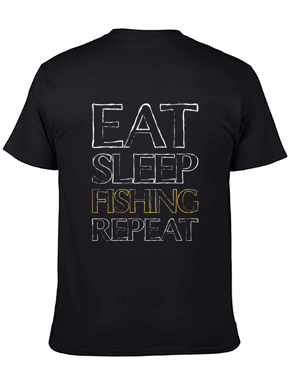 Eat Sleep Fishing Repeat Mens Black T-Shirt