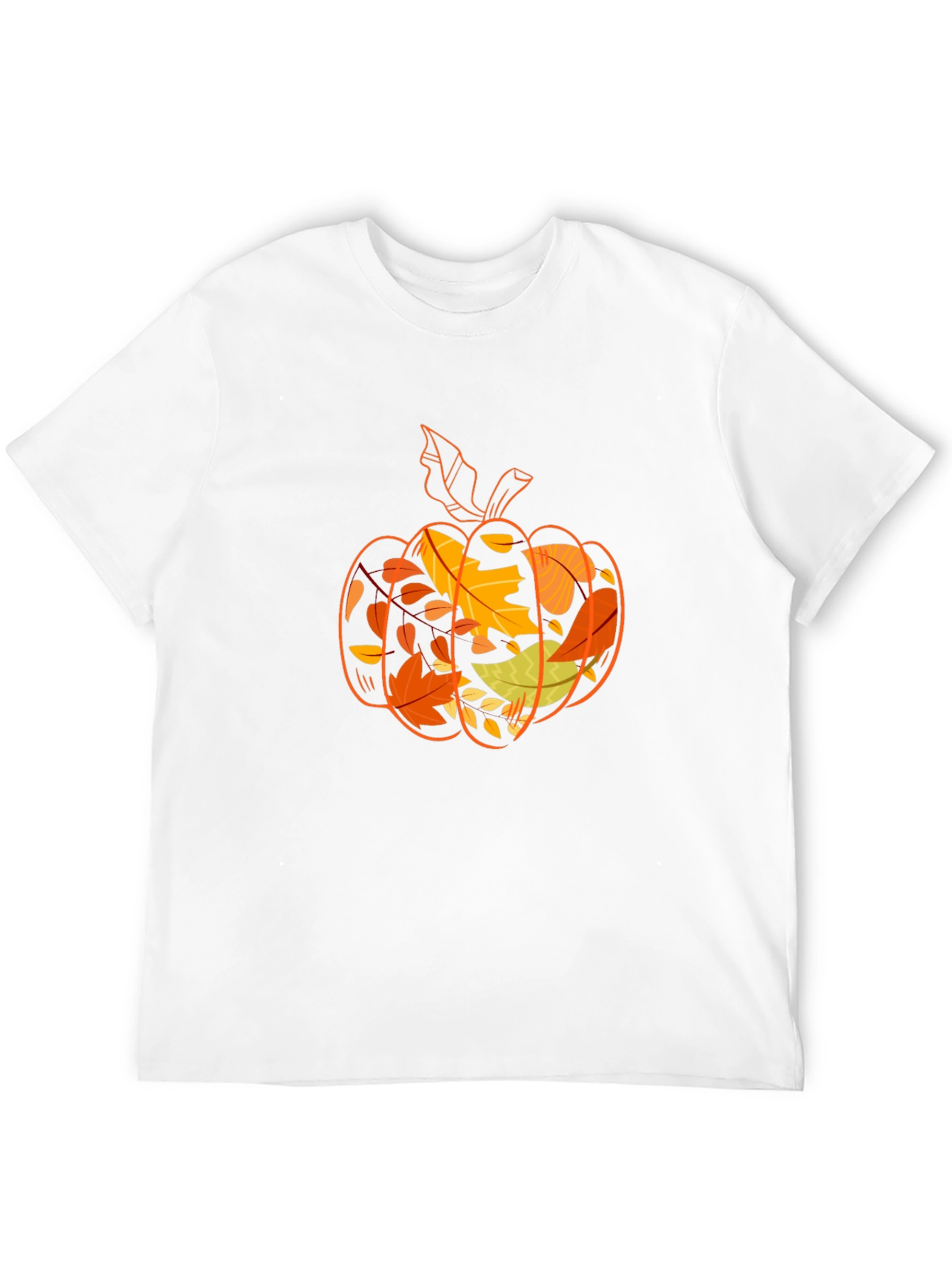 Fall Pumpkin Leaves Graphic Tee - Autumn Vibes