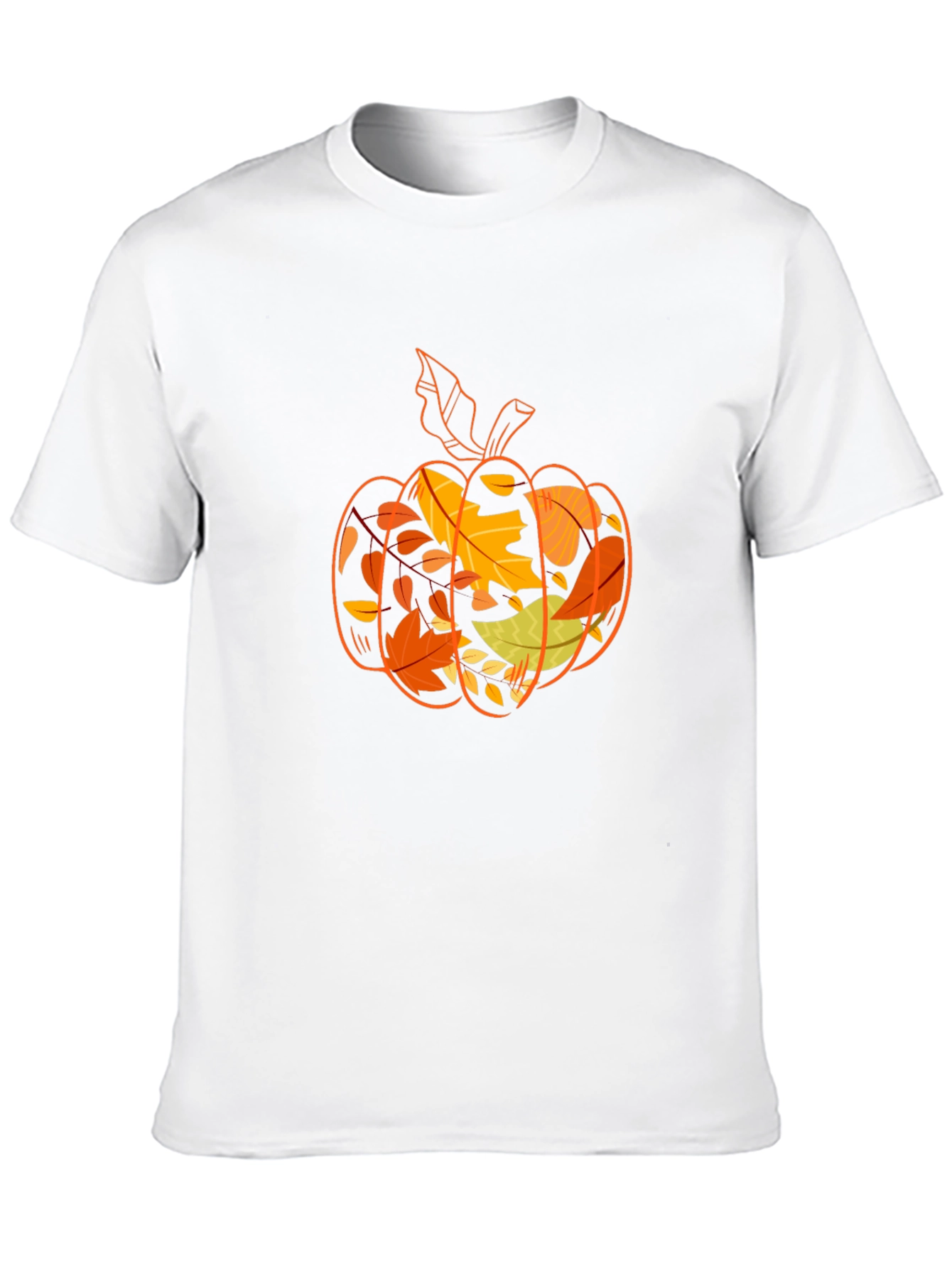 Fall Pumpkin Leaves Graphic Tee - Autumn Vibes