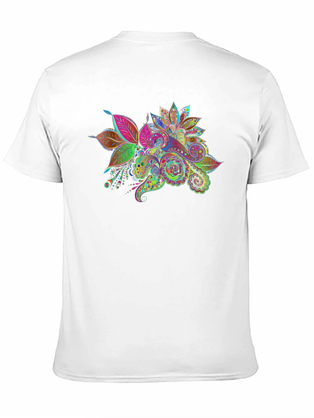 Floral Paisley Print Black T-Shirt