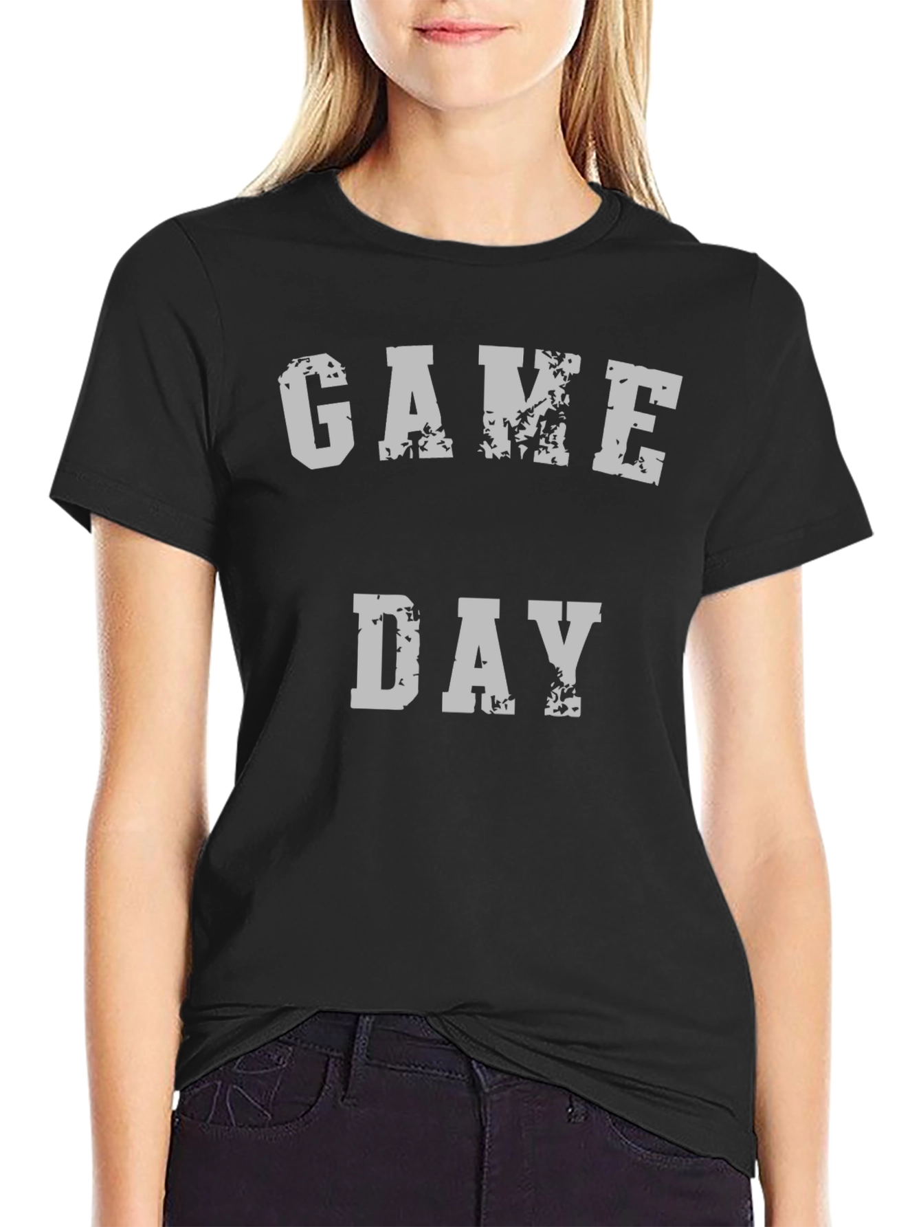 Game Day Graphic Tee - Black Cotton T-Shirt