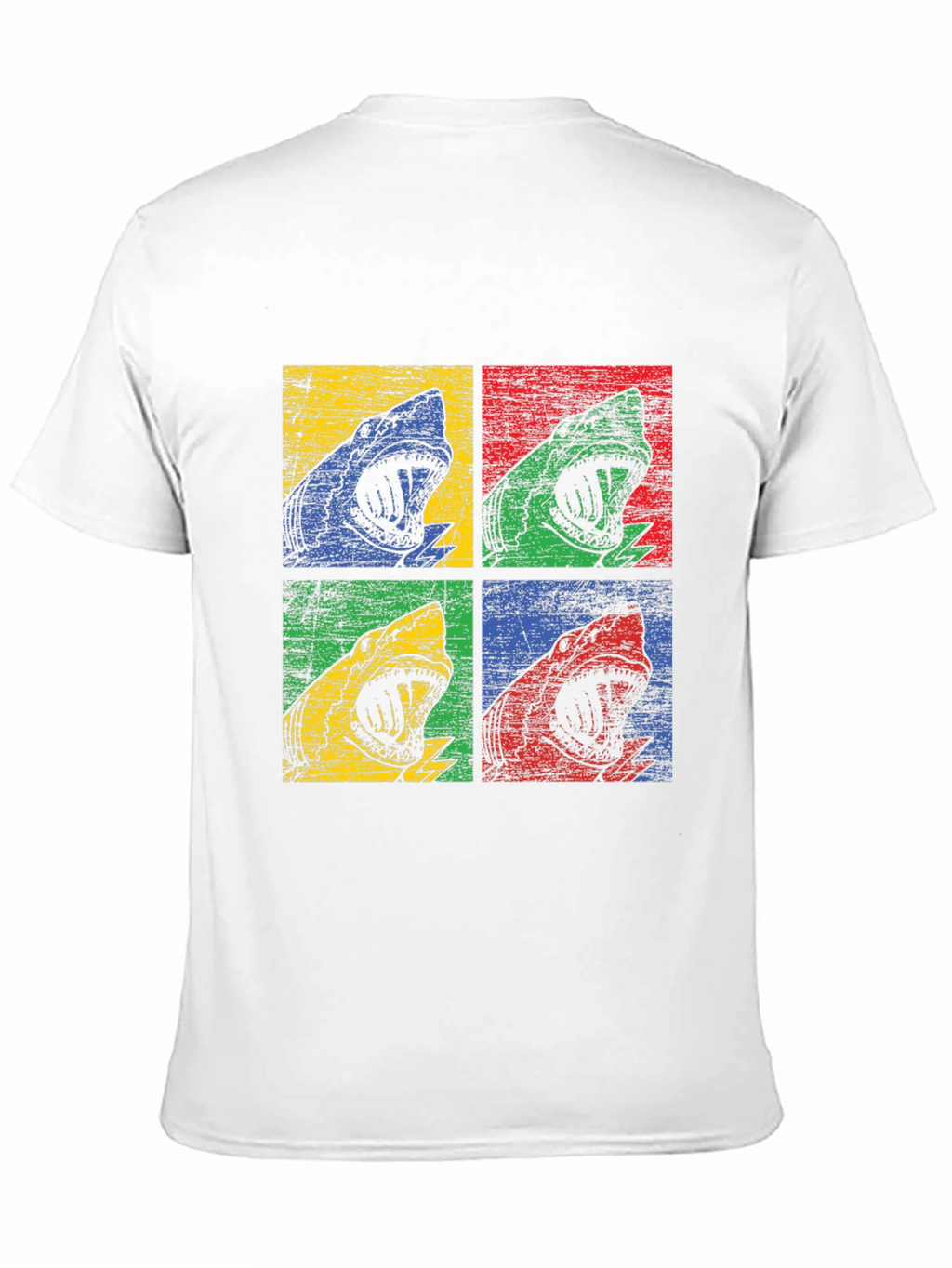 Shark Pop Art Graphic Print Black T-Shirt