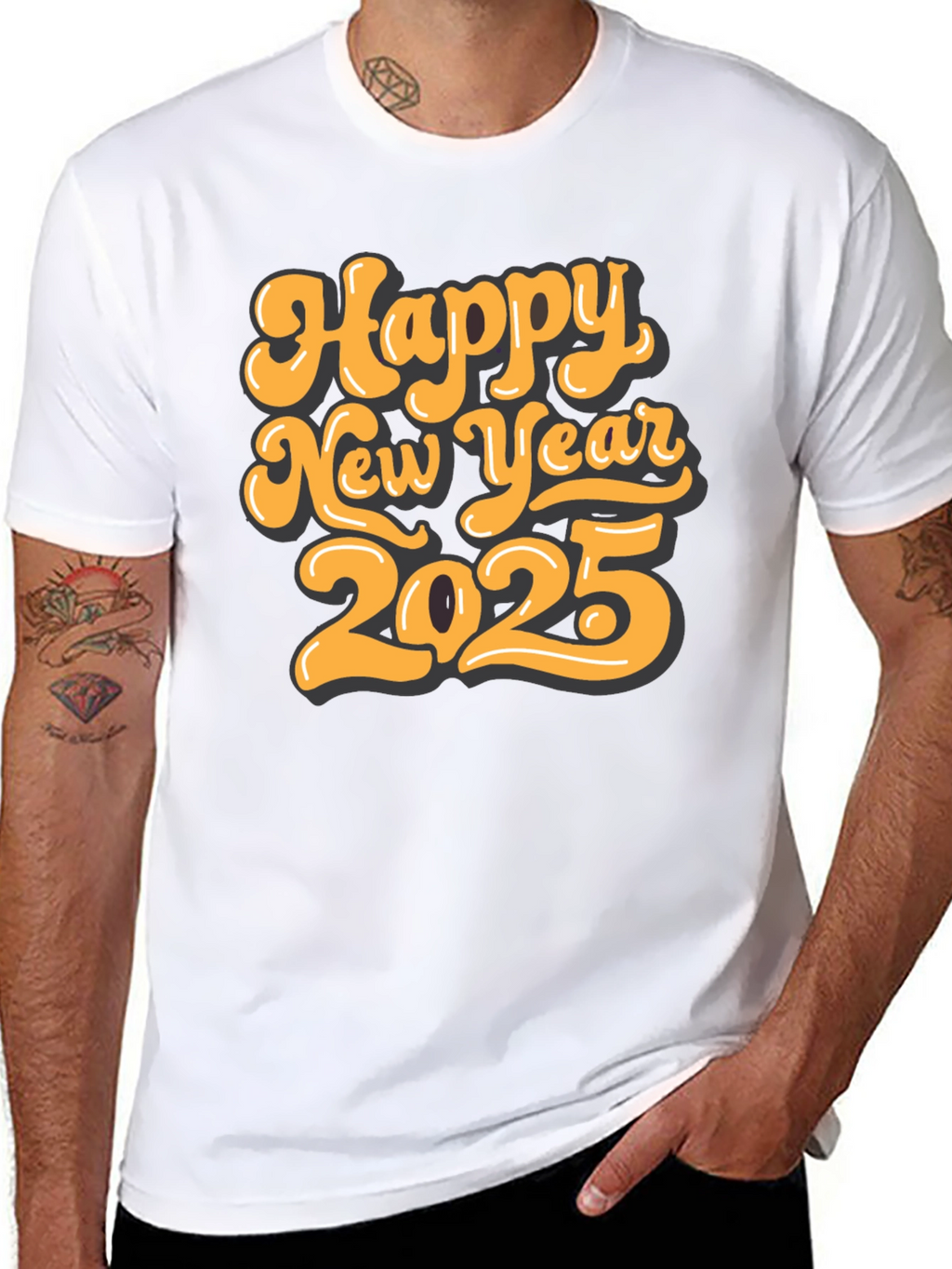 Happy New Year 2025 Black T-Shirt