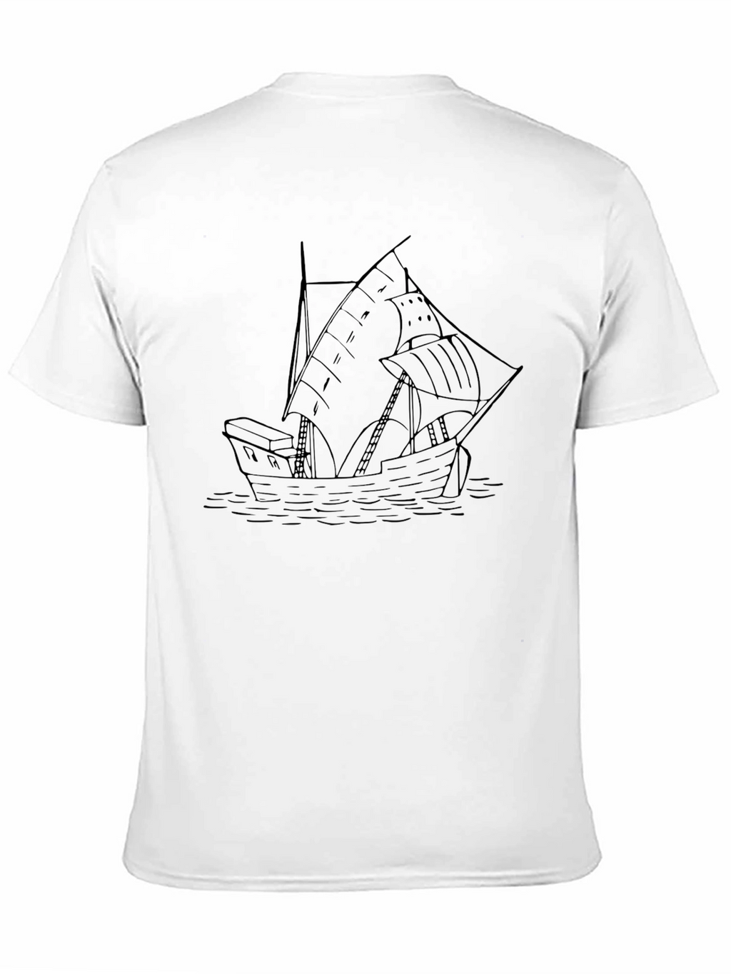 Nautical Ship Black Graphic Tee for Men