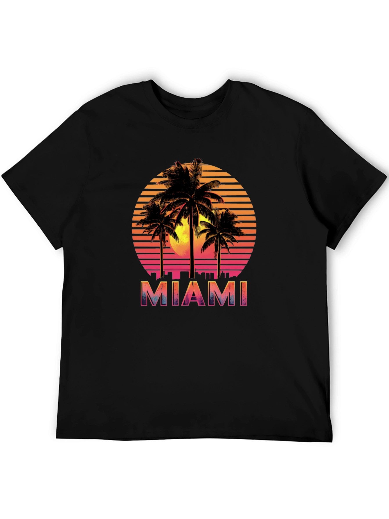 Miami Sunset Palm Tree Graphic Tee