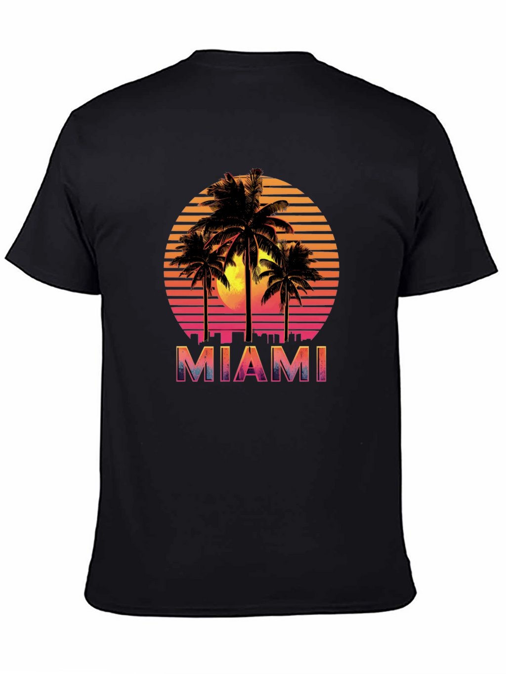 Miami Sunset Palm Tree Graphic Tee