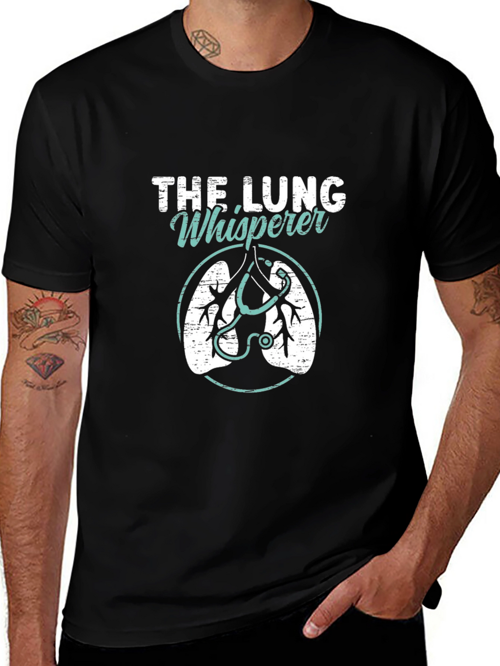 The Lung Whisperer Graphic T-Shirt - Black Cotton Tee