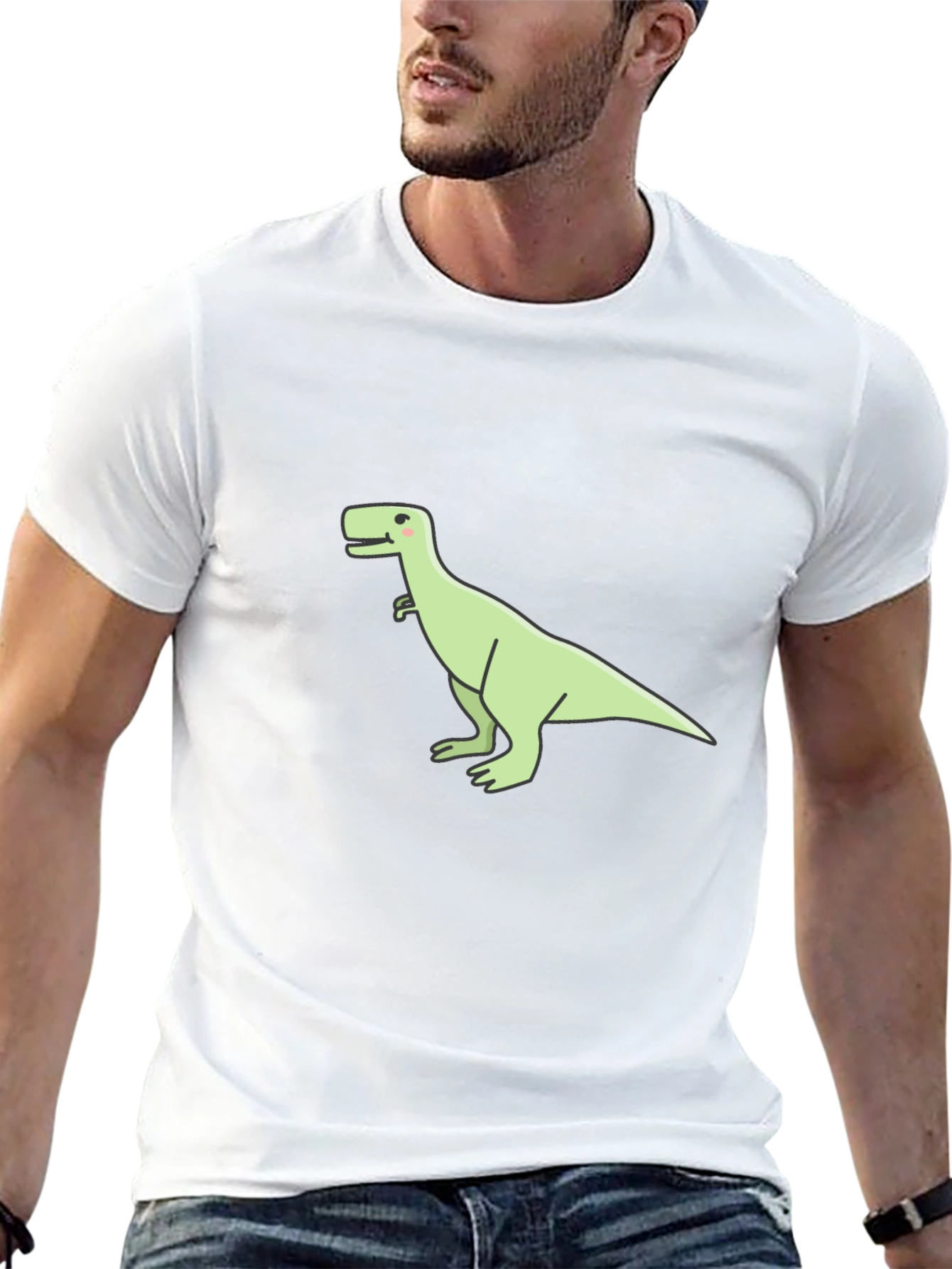 Dinosaur Graphic Tee - Casual Black T-Shirt