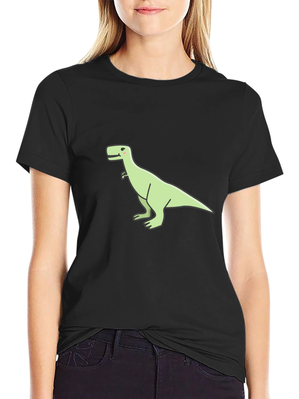 Dinosaur Graphic Tee - Casual Black T-Shirt