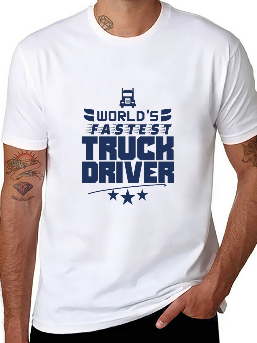 Worlds Fastest Truck Driver Black T-Shirt