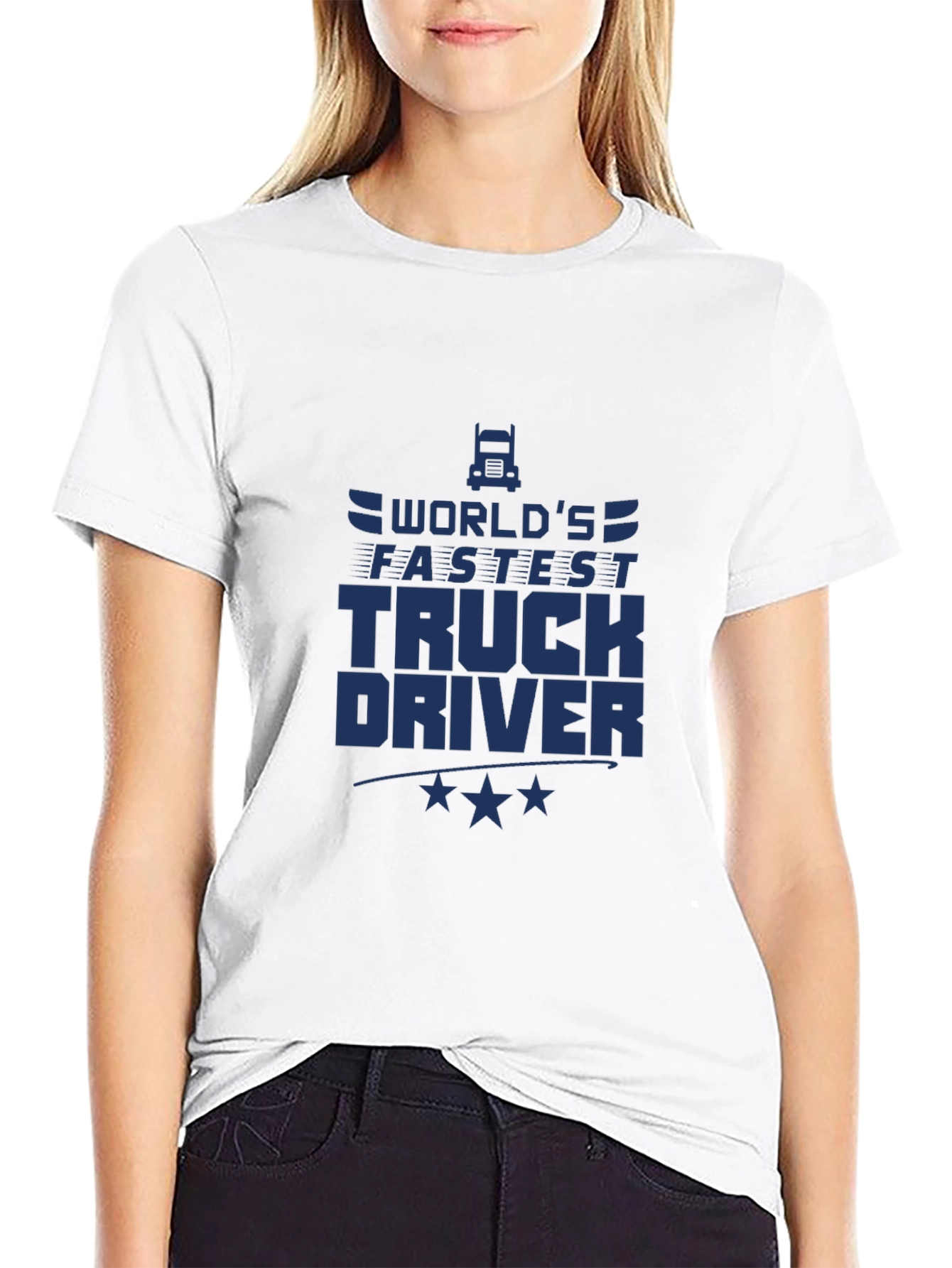 Worlds Fastest Truck Driver Black T-Shirt