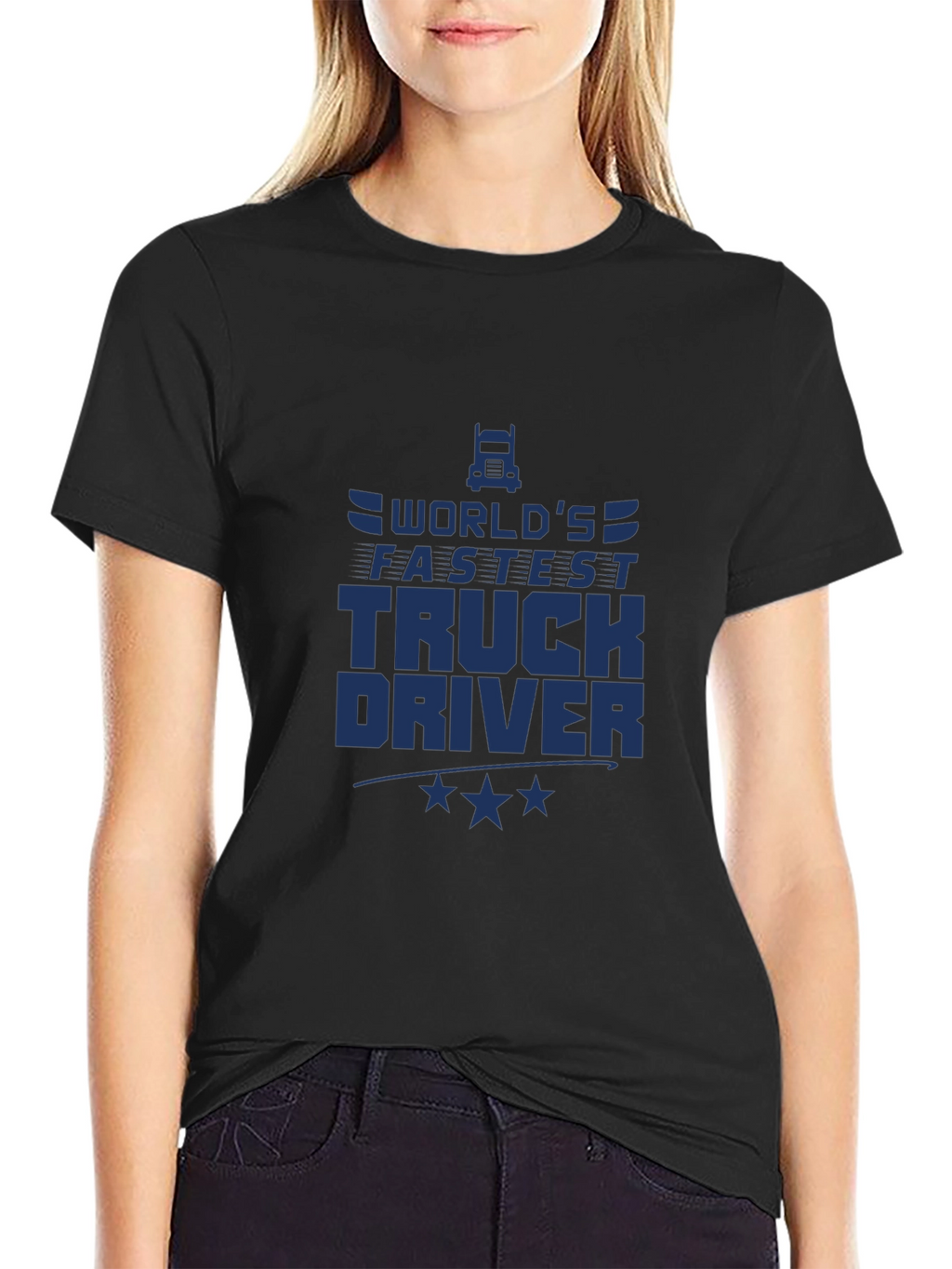 Worlds Fastest Truck Driver Black T-Shirt
