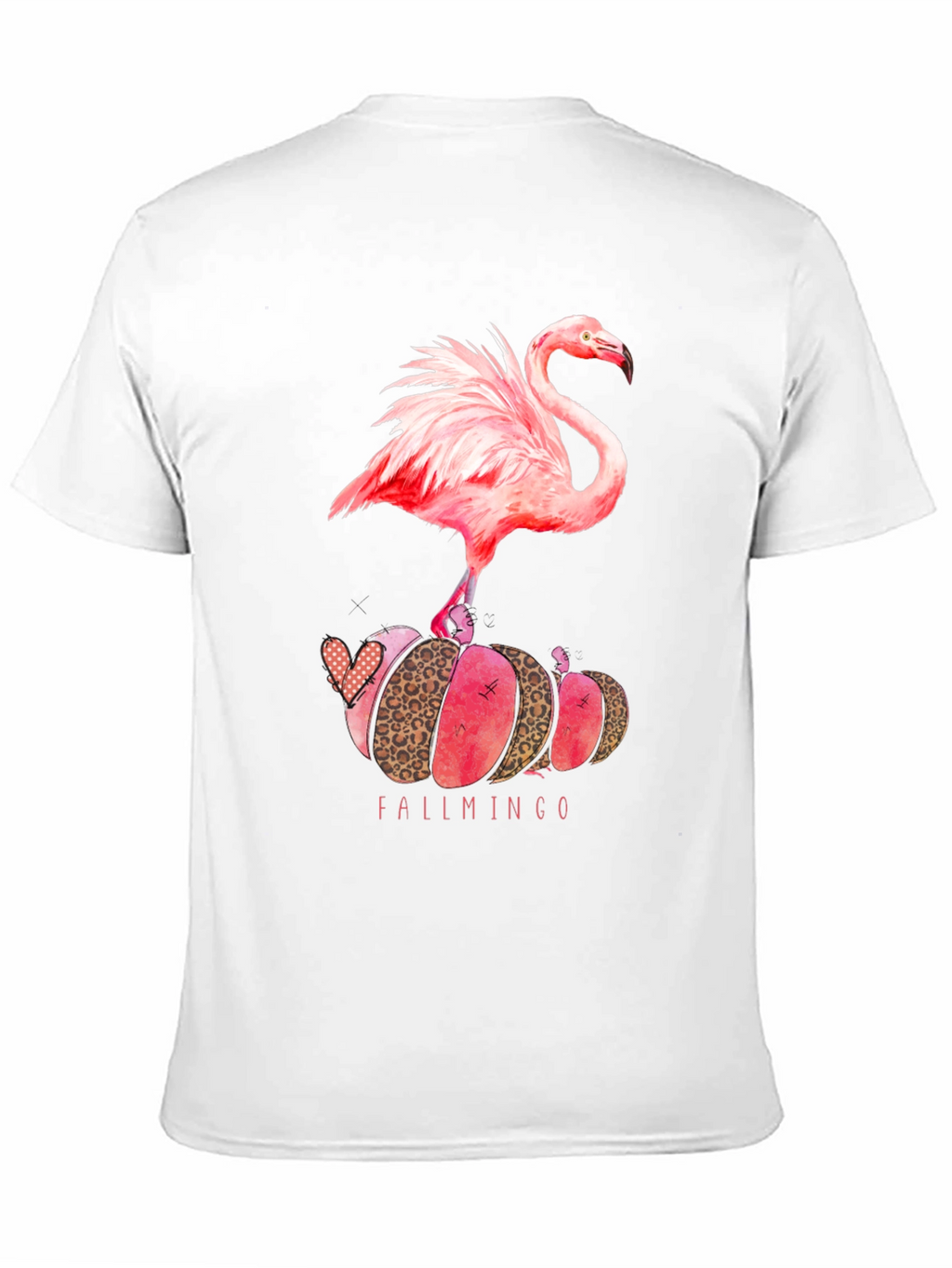 Fallmingo T-Shirt: Pink Flamingo Pumpkin Design