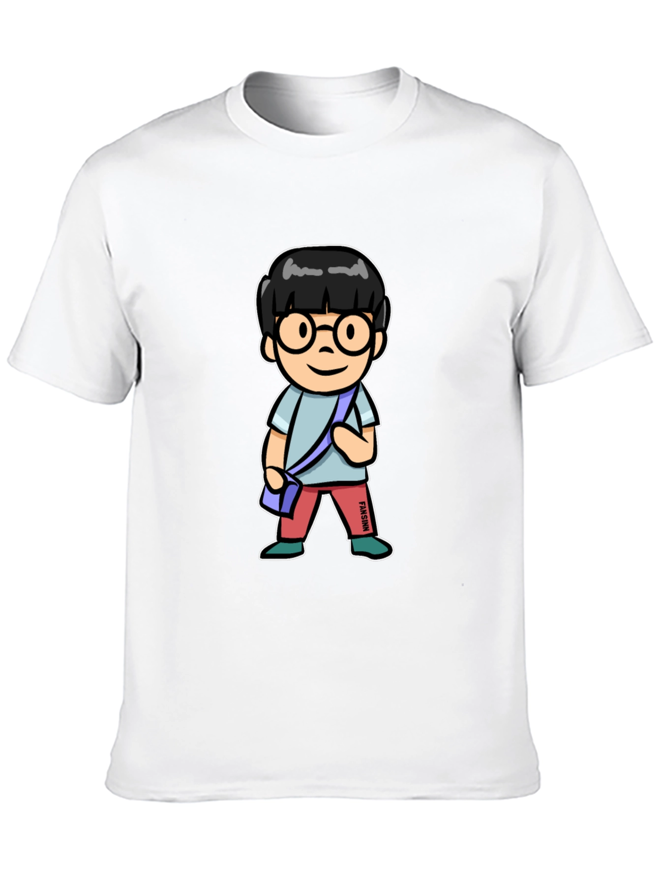 Cartoon Character T-Shirt Black Cotton Tee