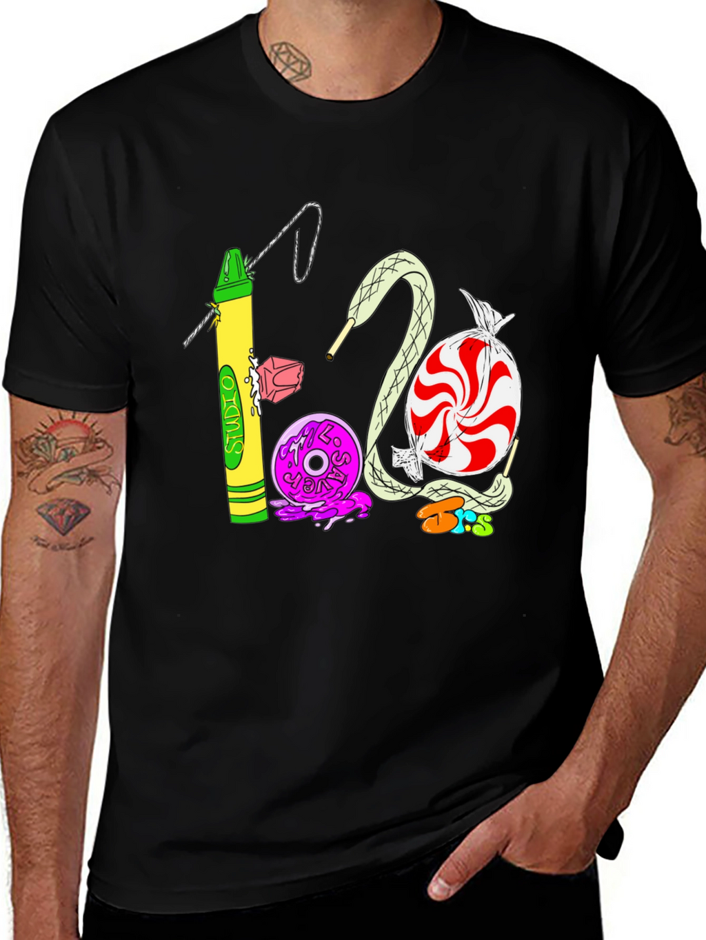 Studio 1200 T-Shirt | Unique Crayon & Candy Design