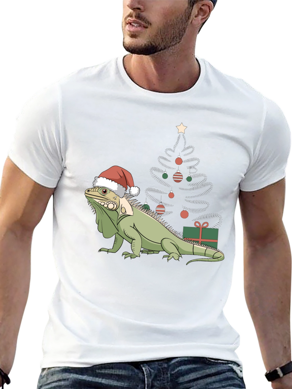 Festive Iguana Christmas T-Shirt