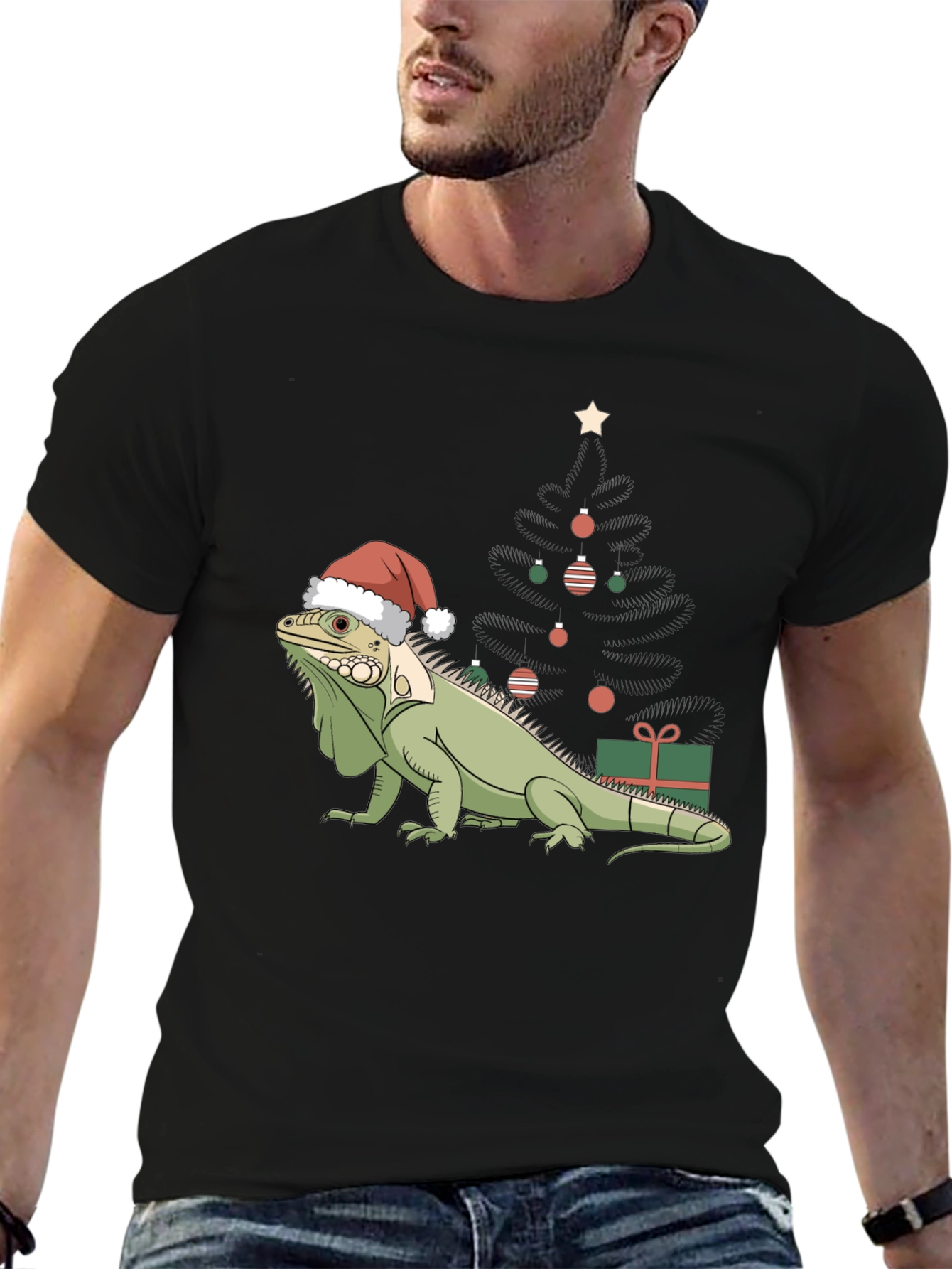 Festive Iguana Christmas T-Shirt