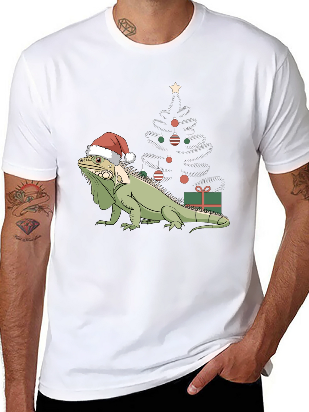 Festive Iguana Christmas T-Shirt