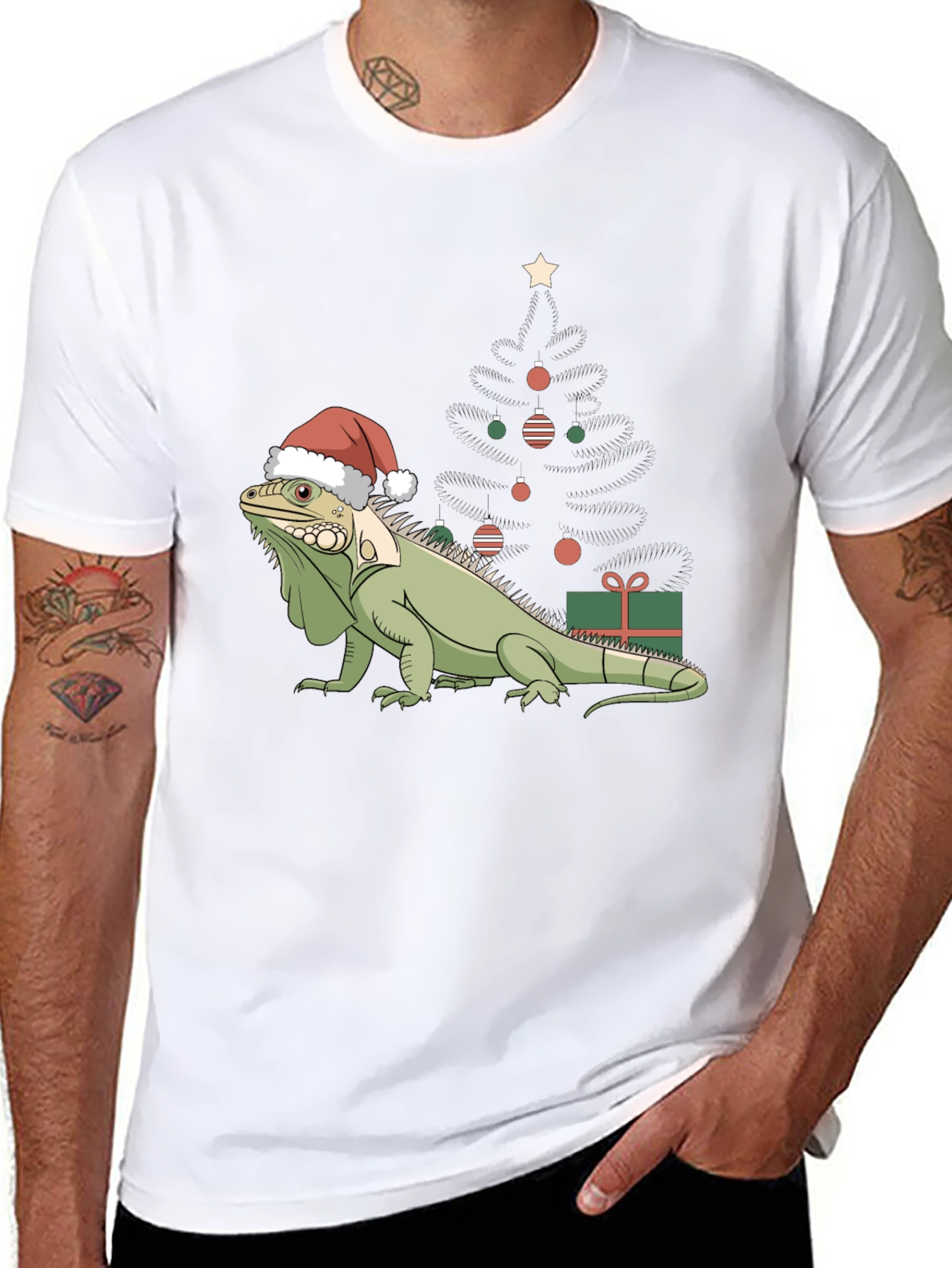 Festive Iguana Christmas T-Shirt