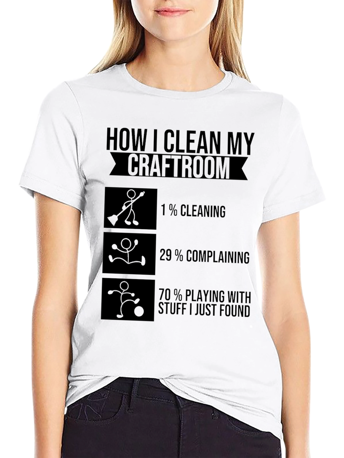 Craft Room Cleaning T-Shirt - Funny Crafting Tee