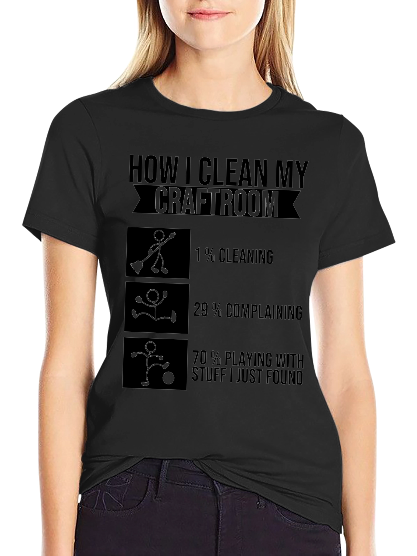 Craft Room Cleaning T-Shirt - Funny Crafting Tee