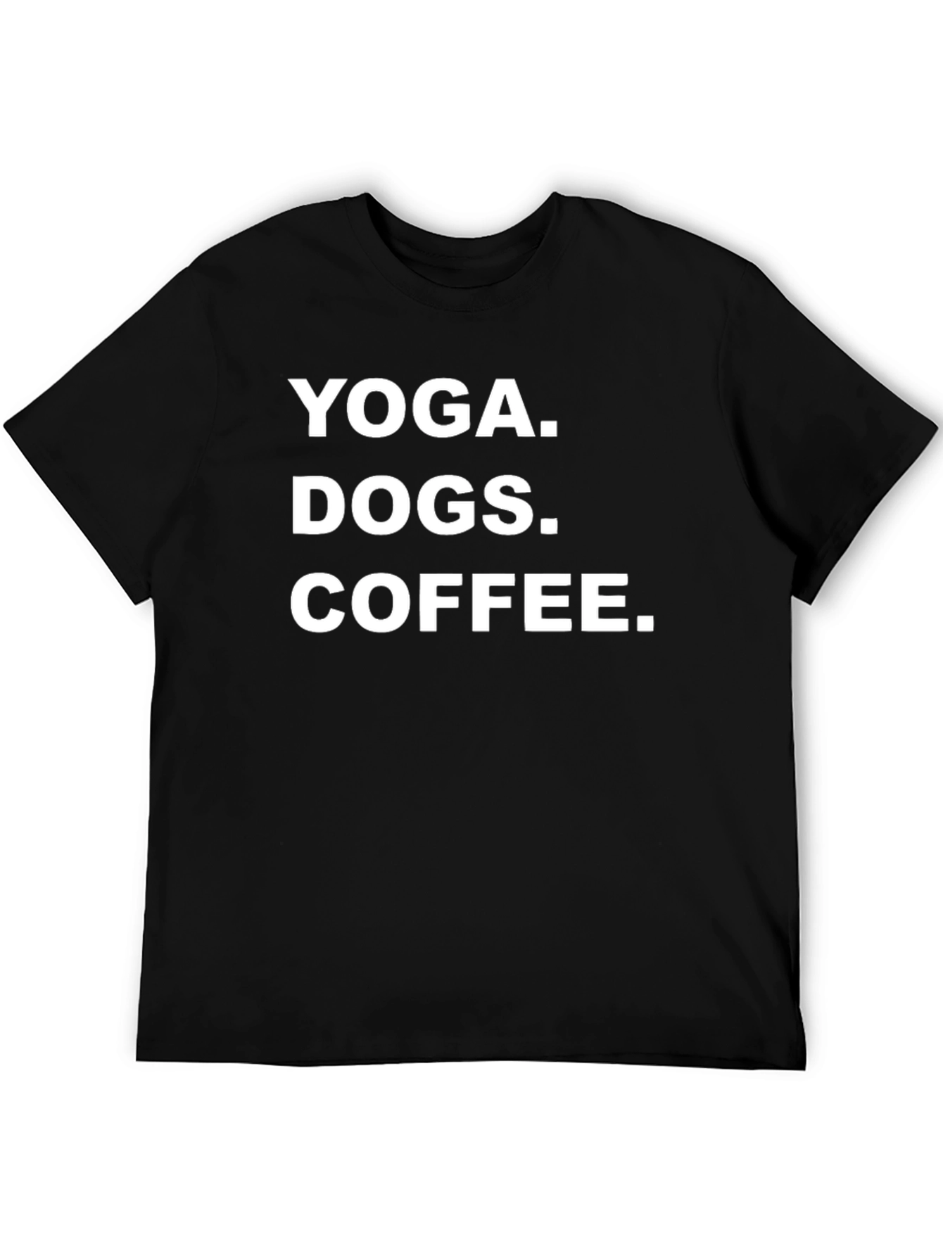 Yoga Dogs Coffee Graphic Tee - Black Cotton T-Shirt
