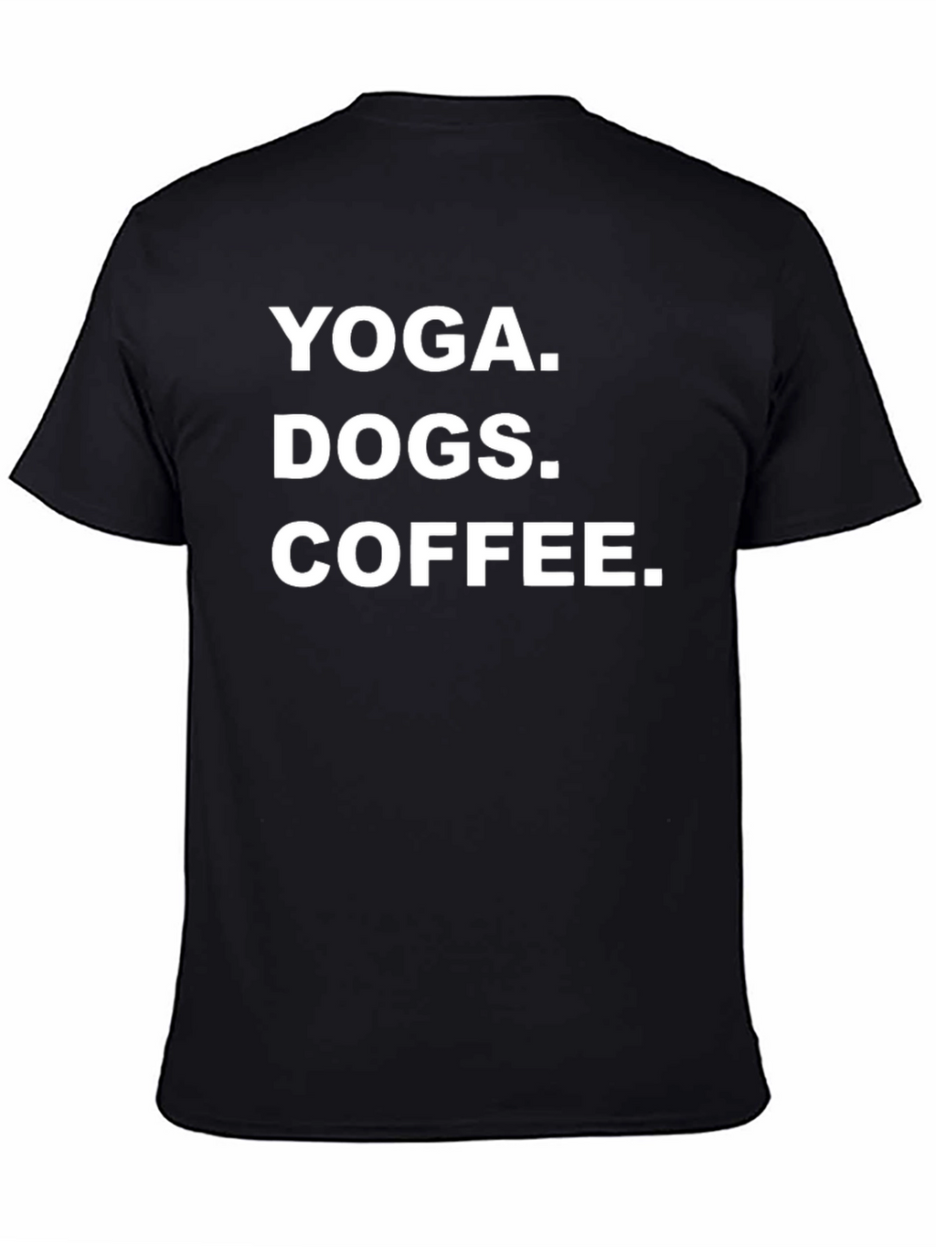 Yoga Dogs Coffee Graphic Tee - Black Cotton T-Shirt