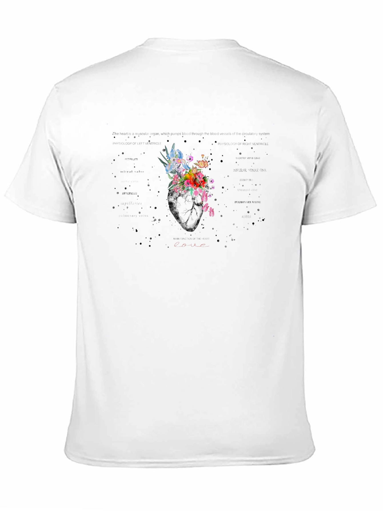 Floral Heart Graphic T-Shirt - Unique Artistic Design