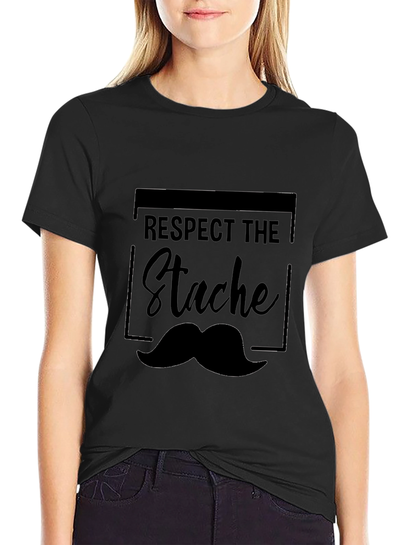 Respect the Stache T-Shirt - Mustache Graphic Tee