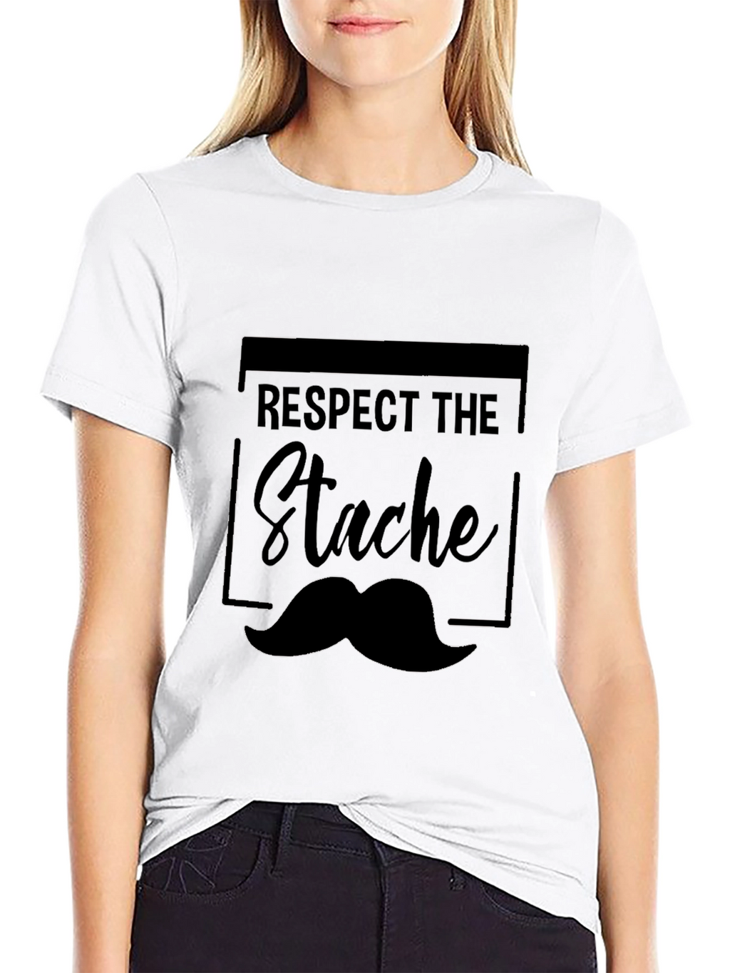 Respect the Stache T-Shirt - Mustache Graphic Tee