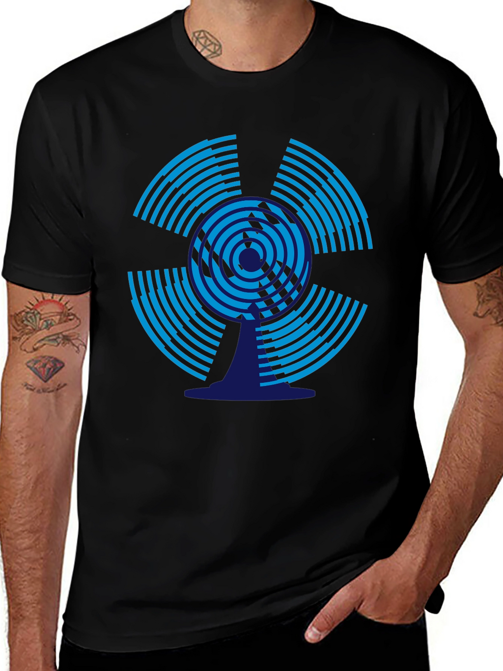 Abstract Graphic Tee - Modern Black T-Shirt