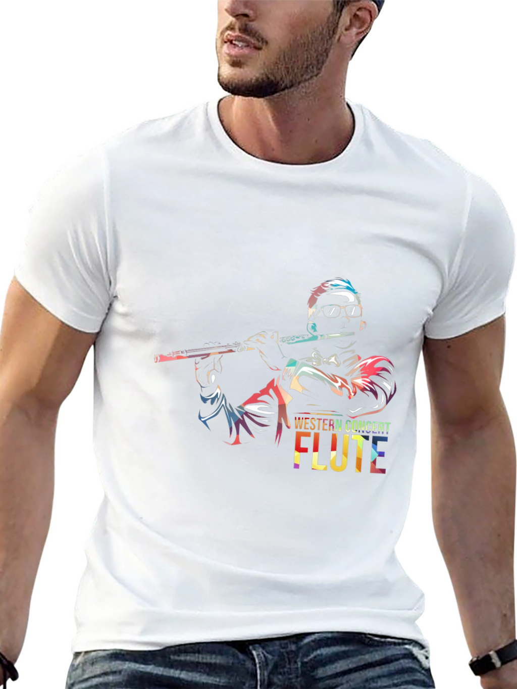 Concert Flute Graphic Tee - Music Lovers T-Shirt