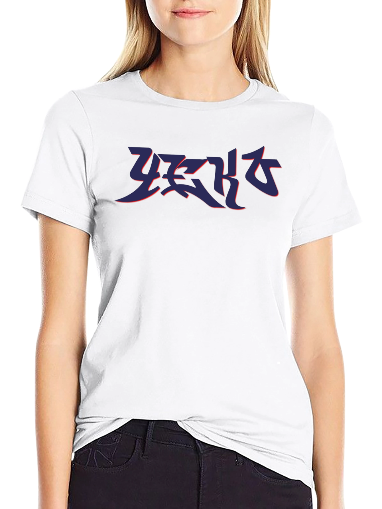 Black T-Shirt with Abstract Graphic Print