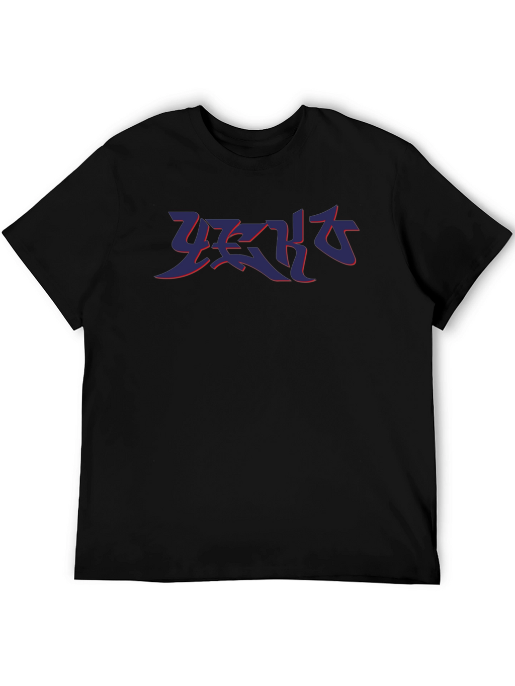 Black T-Shirt with Abstract Graphic Print