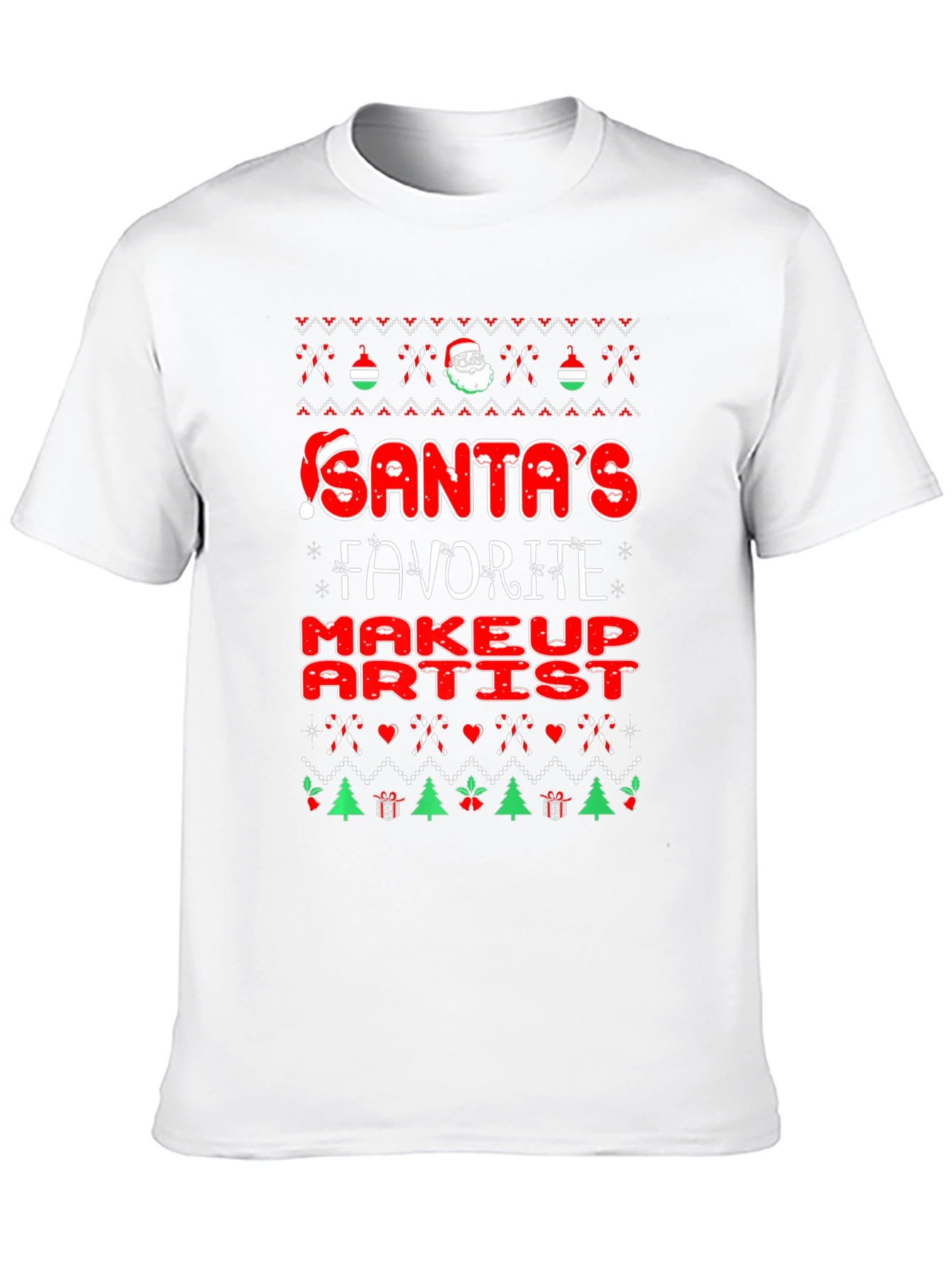 Santas Favorite Makeup Artist Christmas Graphic Tee