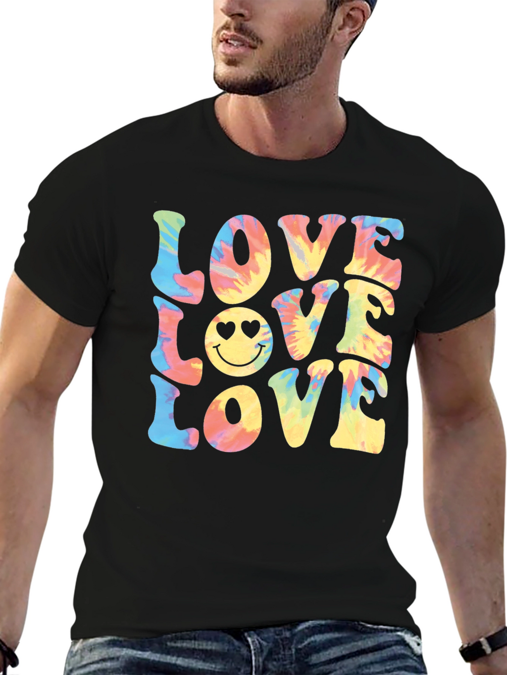 Tie-Dye Love Smiley Face T-Shirt